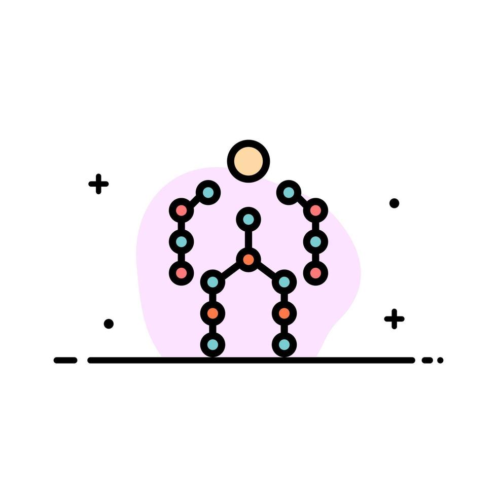 azione ossatura catturare umano movimento attività commerciale piatto linea pieno icona vettore bandiera modello
