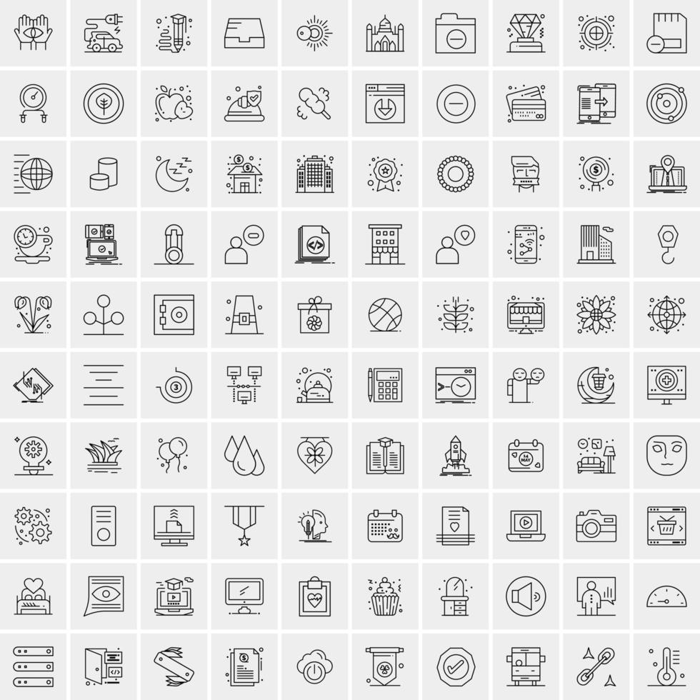 imballare di 100 universale linea icone per mobile e ragnatela vettore