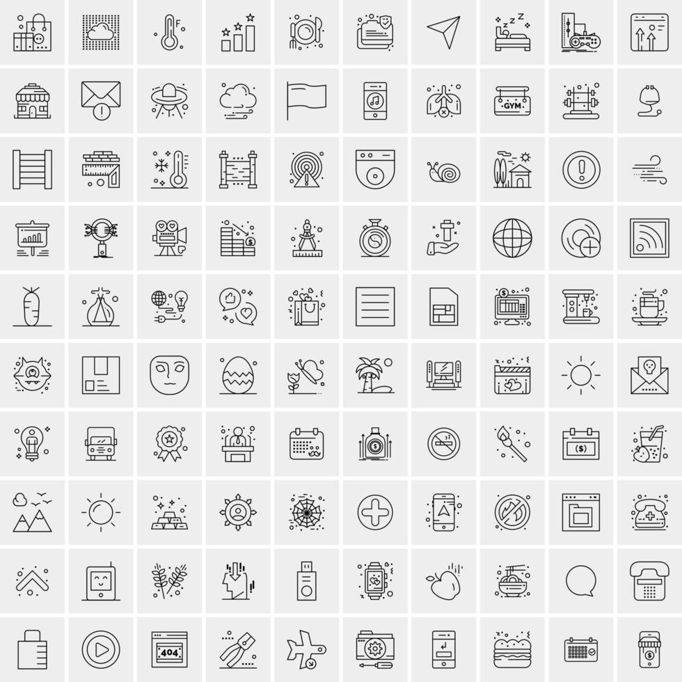 imballare di 100 universale linea icone per mobile e ragnatela vettore