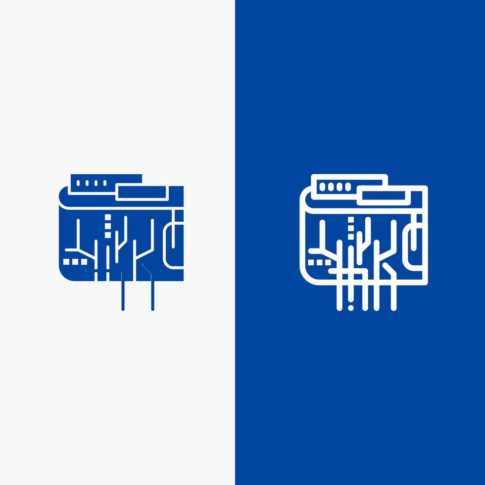 crypto moneta moneta digitale Internet Multi linea e glifo solido icona blu bandiera linea e glifo solido icona blu bandiera vettore