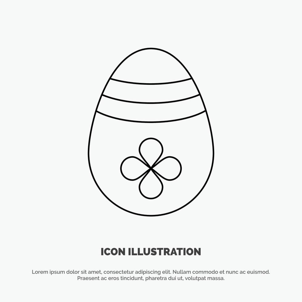 decorazione Pasqua Pasqua uovo uovo linea icona vettore