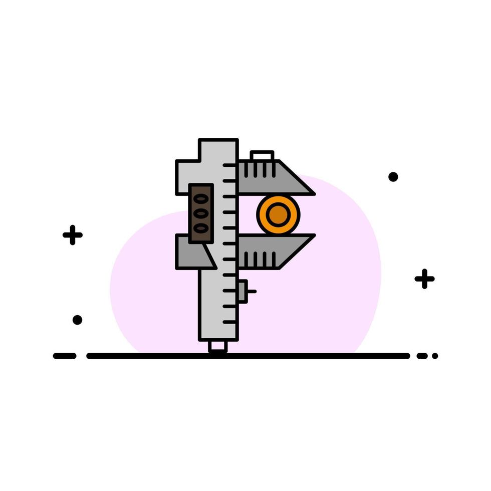 misurazione precisione misurare piccolo minuscolo attività commerciale piatto linea pieno icona vettore bandiera modello