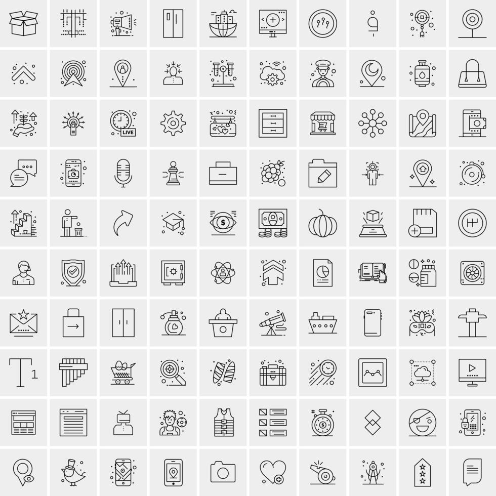 imballare di 100 universale linea icone per mobile e ragnatela vettore
