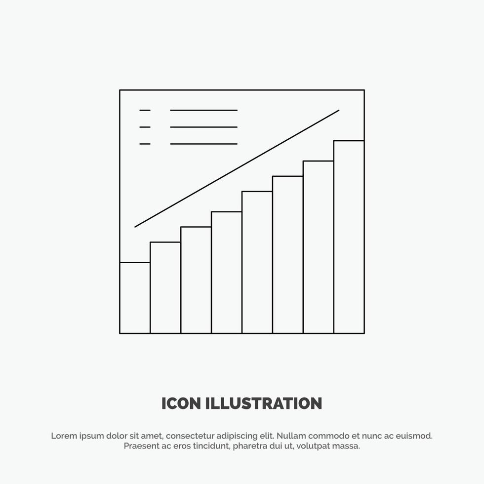 grafico grafico analitica presentazione i saldi linea icona vettore