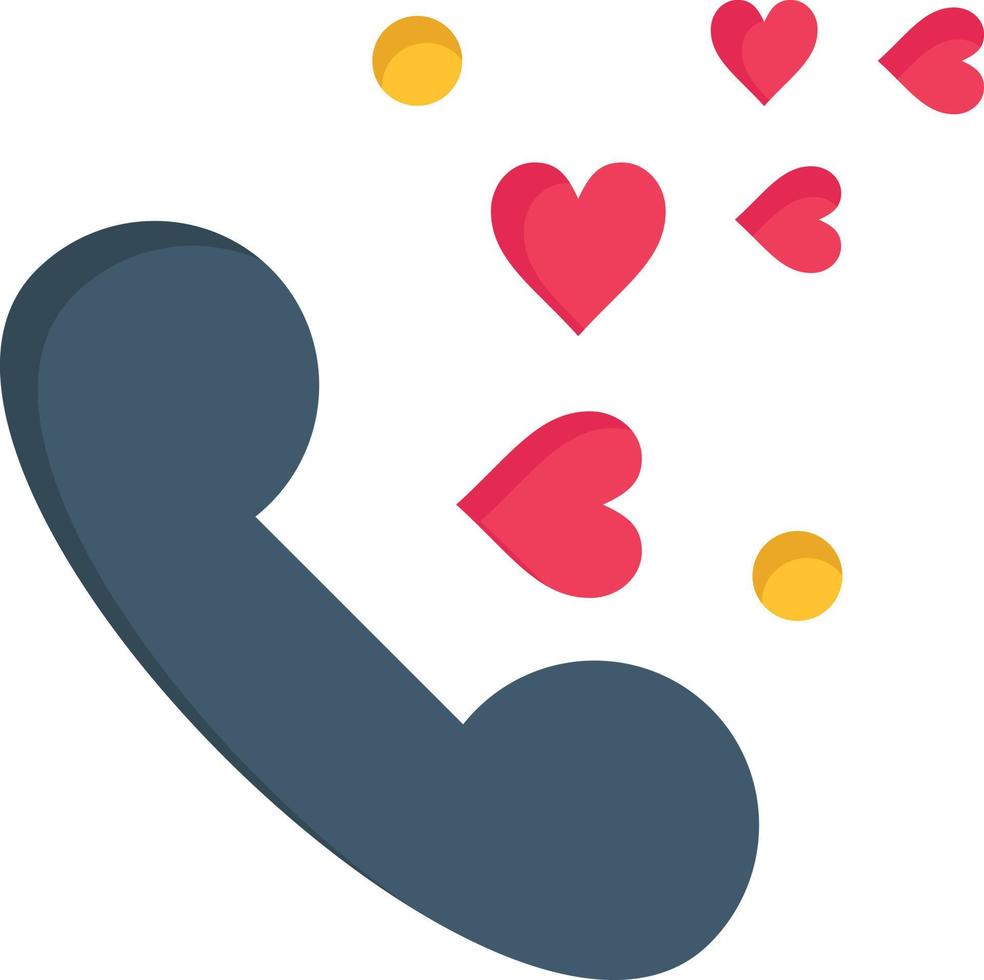 Telefono amore cuore nozze piatto colore icona vettore icona bandiera modello