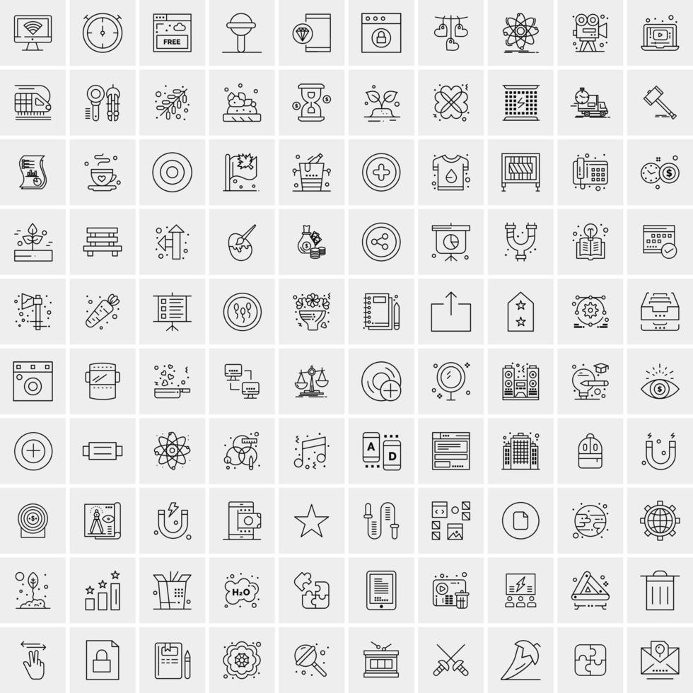 imballare di 100 universale linea icone per mobile e ragnatela vettore