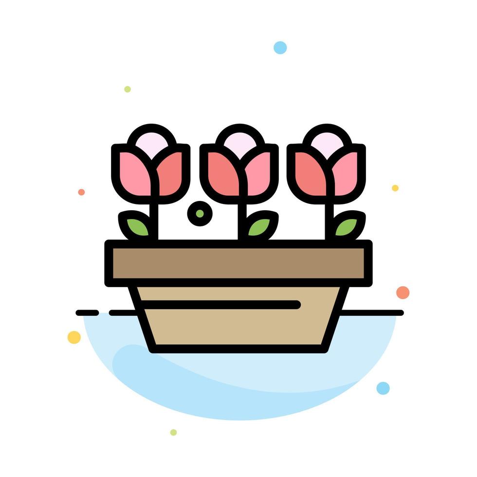 fiore crescita pianta primavera astratto piatto colore icona modello vettore