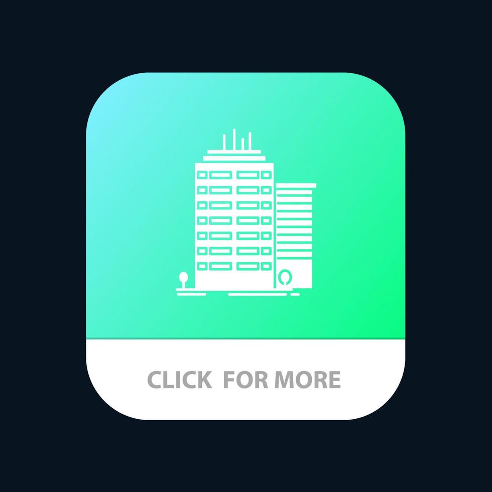 edificio grattacielo ufficio superiore mobile App pulsante androide e ios glifo versione vettore