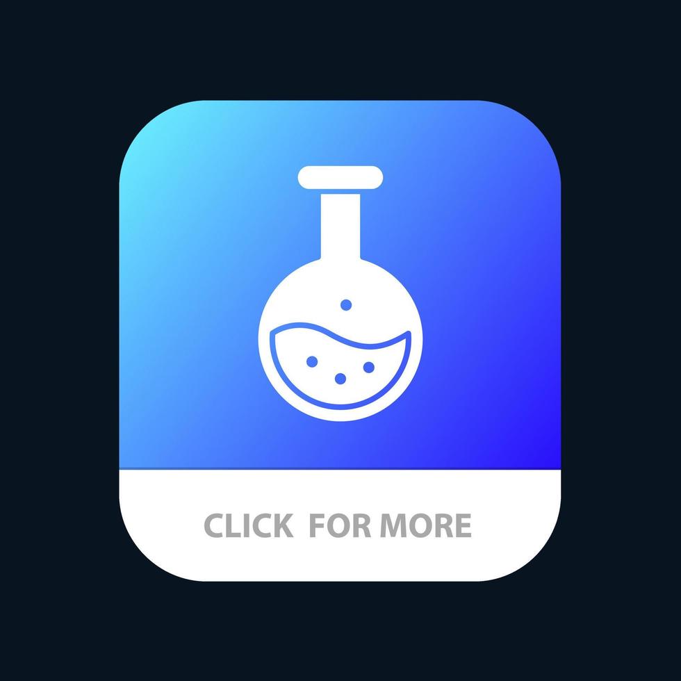 tubo labe scienza test formazione scolastica mobile App pulsante androide e ios glifo versione vettore