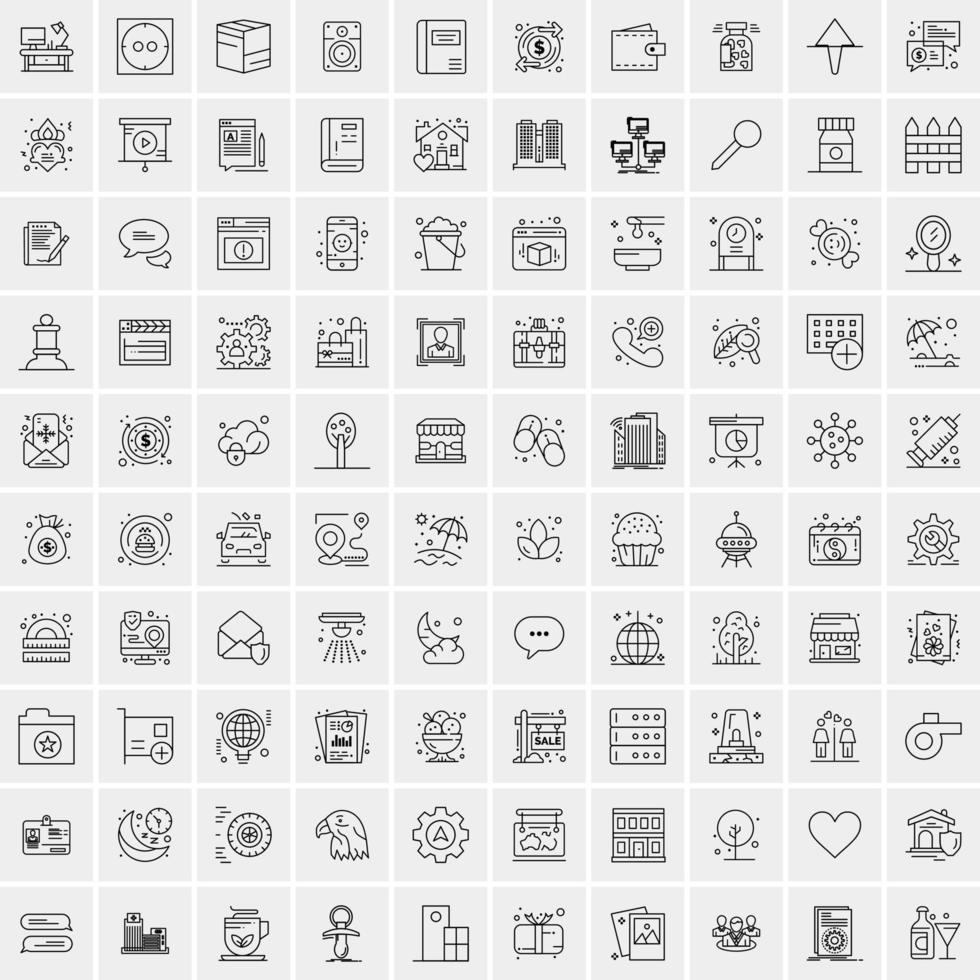 imballare di 100 universale linea icone per mobile e ragnatela vettore