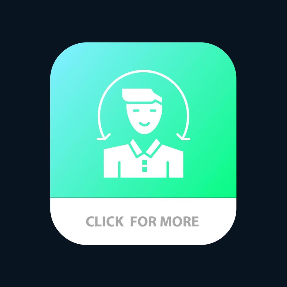 utente maschio cliente Servizi mobile App icona design vettore