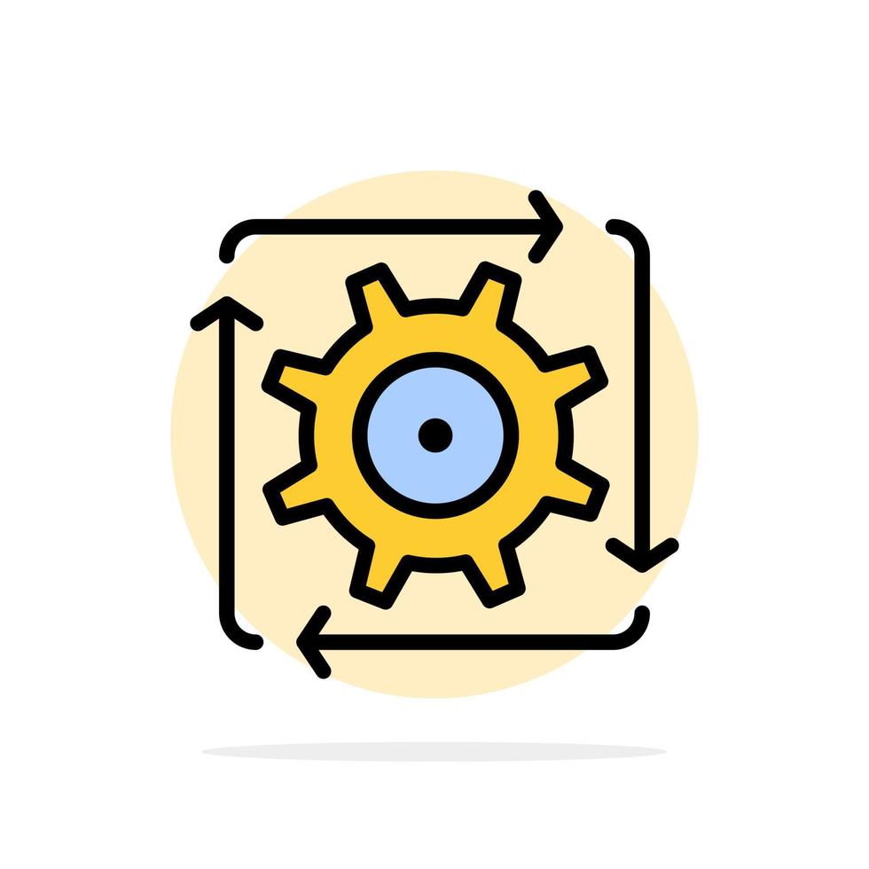 flusso di lavoro automazione sviluppo flusso operazione astratto cerchio sfondo piatto colore icona vettore
