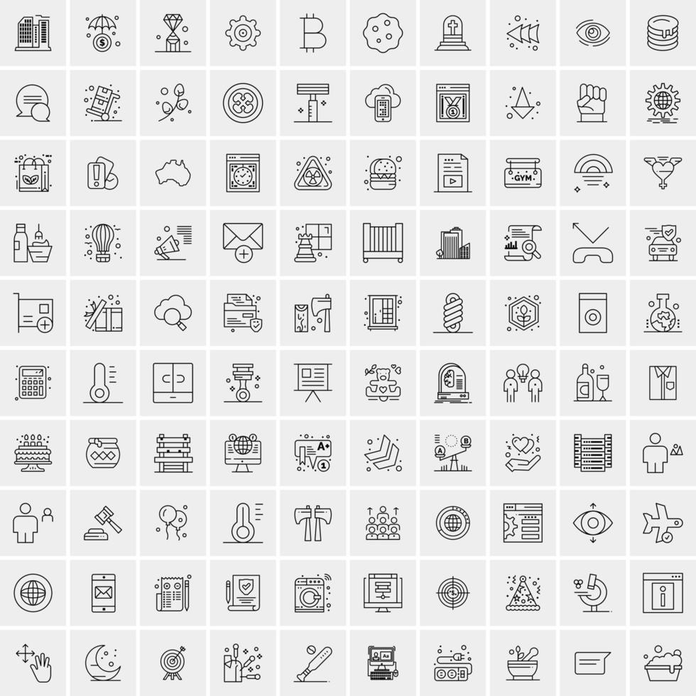 imballare di 100 universale linea icone per mobile e ragnatela vettore