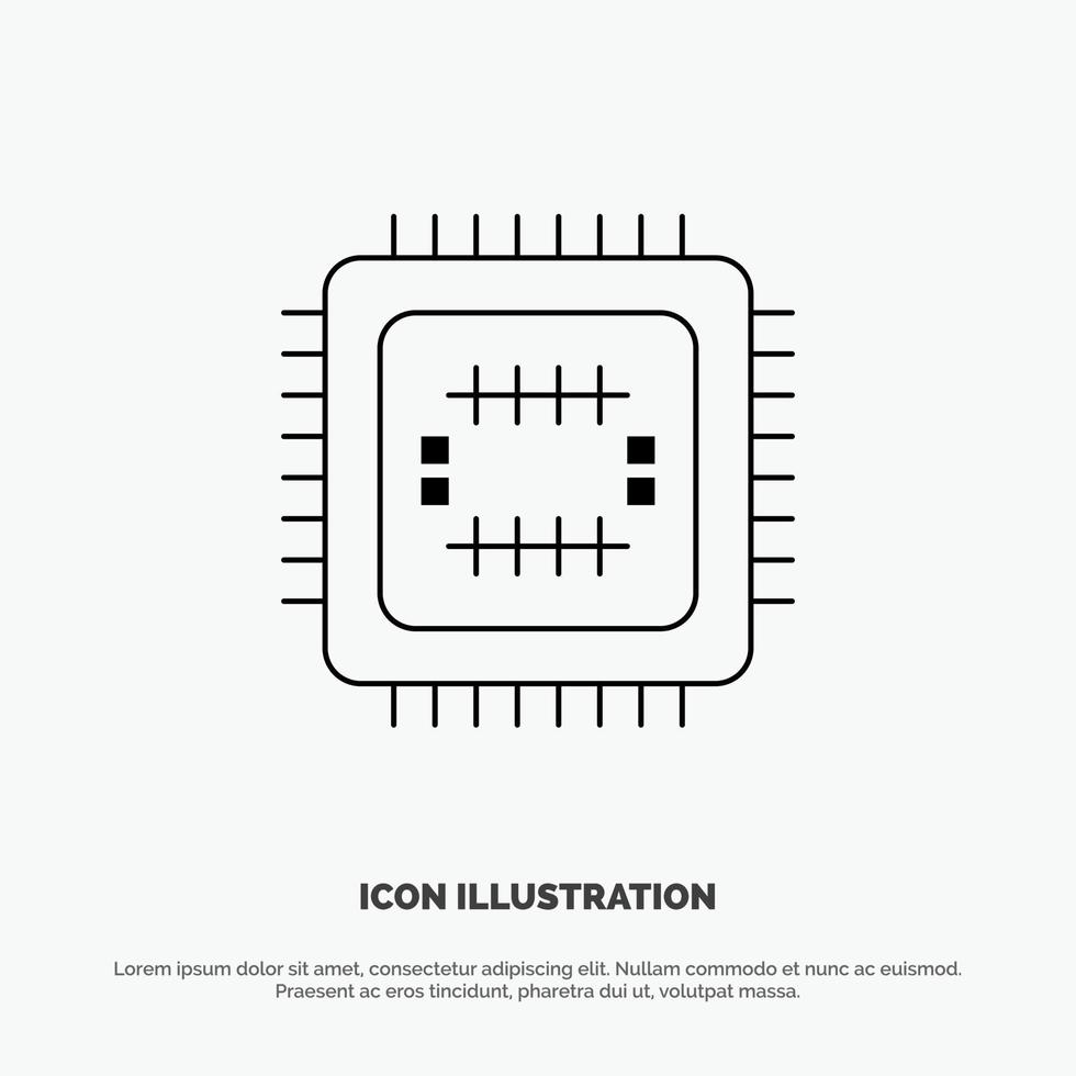 sistema Tech tecnologia processore linea icona vettore