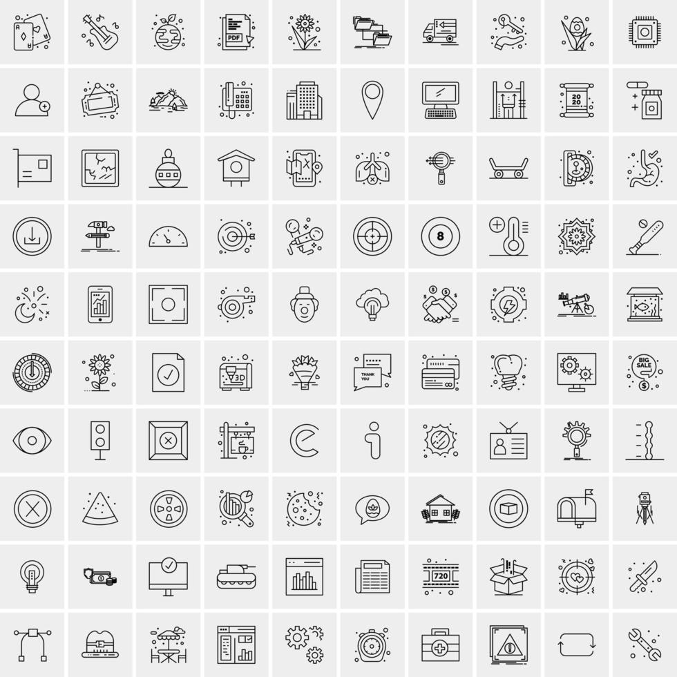 imballare di 100 universale linea icone per mobile e ragnatela vettore