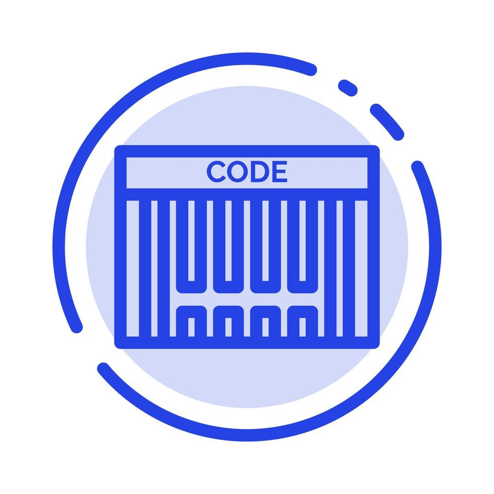 bar codice a barre codice shopping blu tratteggiata linea linea icona vettore