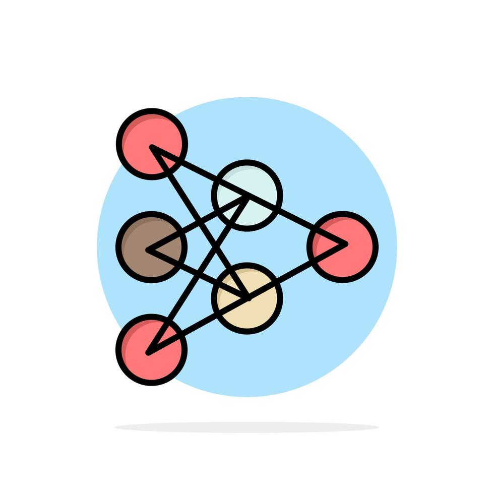 apprendimento in profondità algoritmo dati astratto cerchio sfondo piatto colore icona vettore