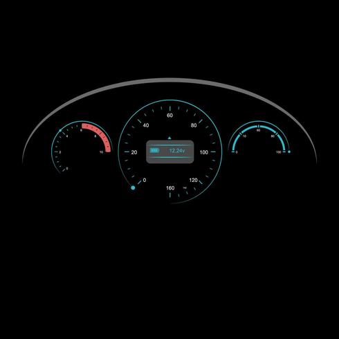 Vettore dell'illustrazione di Dashboard UI dell'automobile