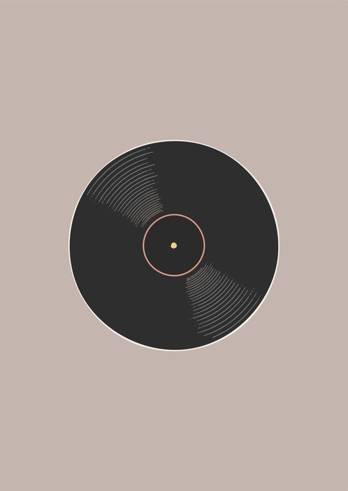 vinile disco. simpatico design per tessile Stampa maglietta, aviatore e manifesto sfondo. vettore illustrazione, Immagine per coperture di playlist