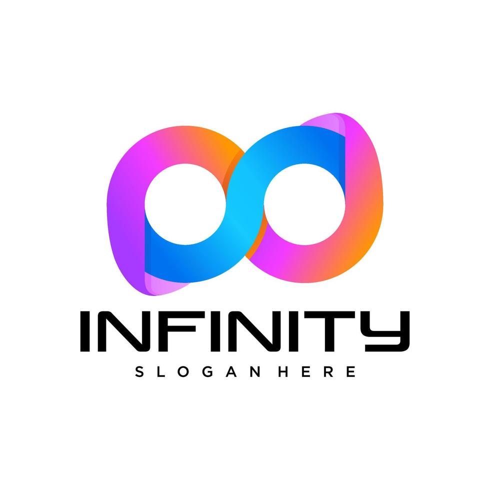 infinito senza limiti simbolo icona o logo design modello vettore