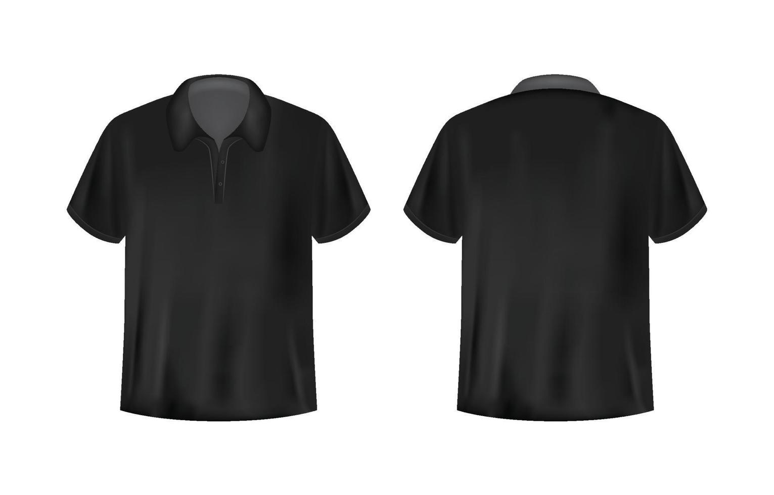 3d nero polo camicia finto su vettore