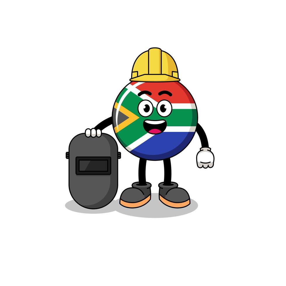 portafortuna di Sud Africa bandiera come un' saldatore vettore