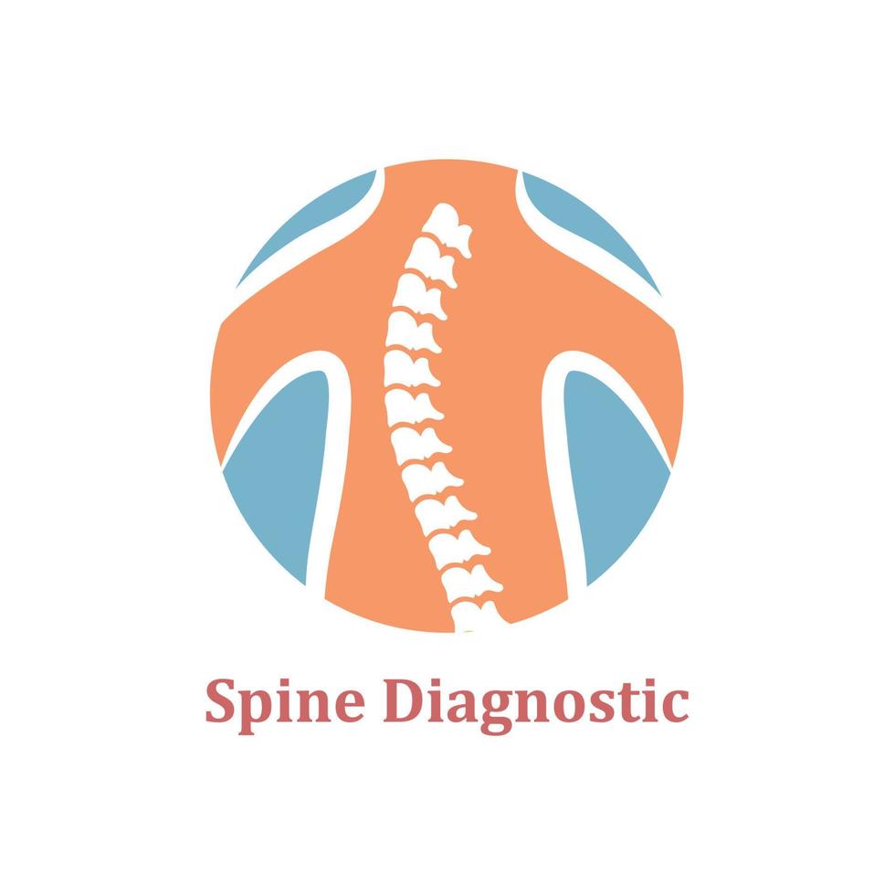 colonna vertebrale diagnostica logo icona modello vettore illustrazione