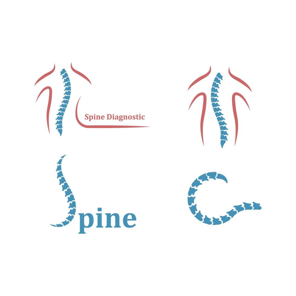 colonna vertebrale diagnostica logo icona modello vettore illustrazione