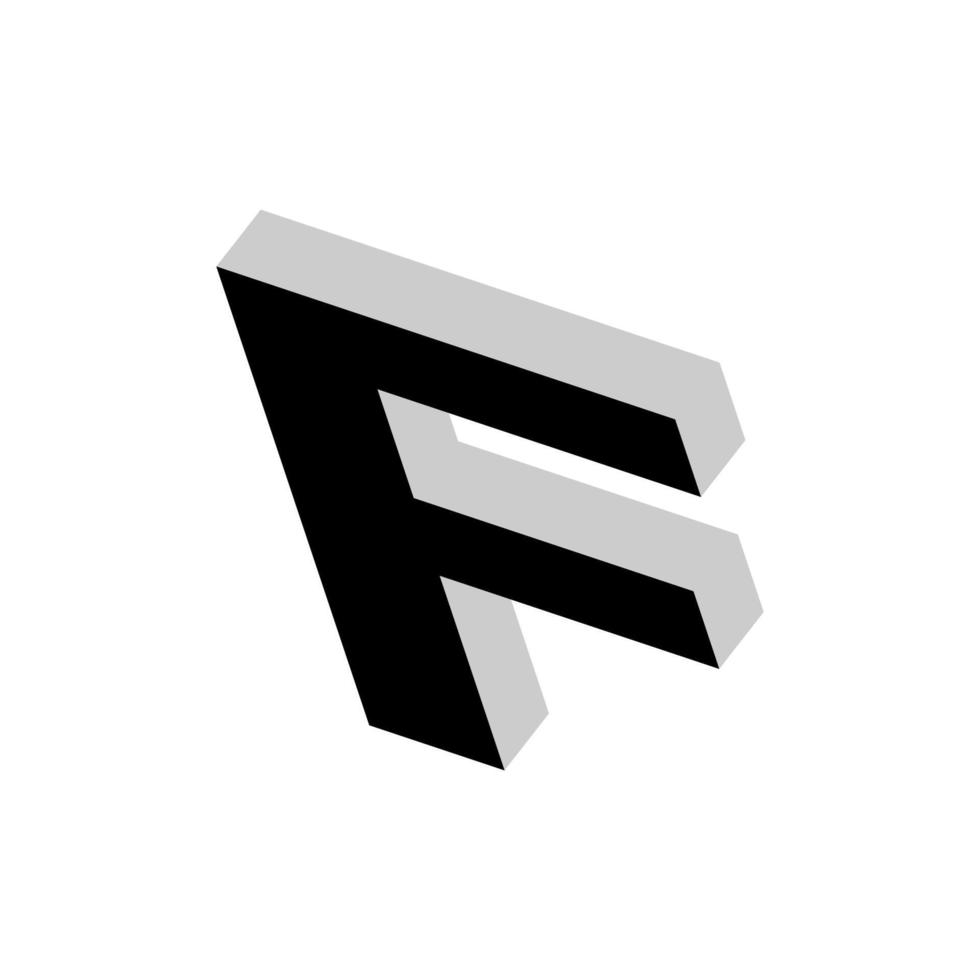 iniziale lettera f geometrico grassetto logo design vettore