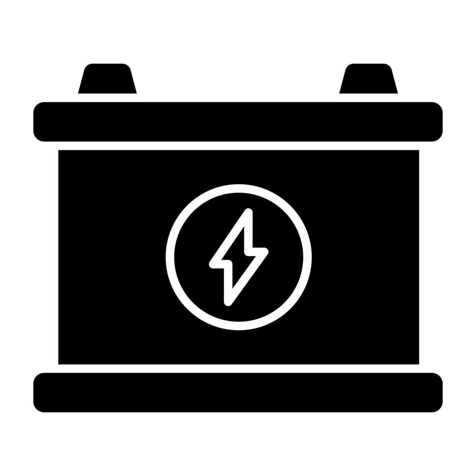 auto batteria icona nel solido design vettore
