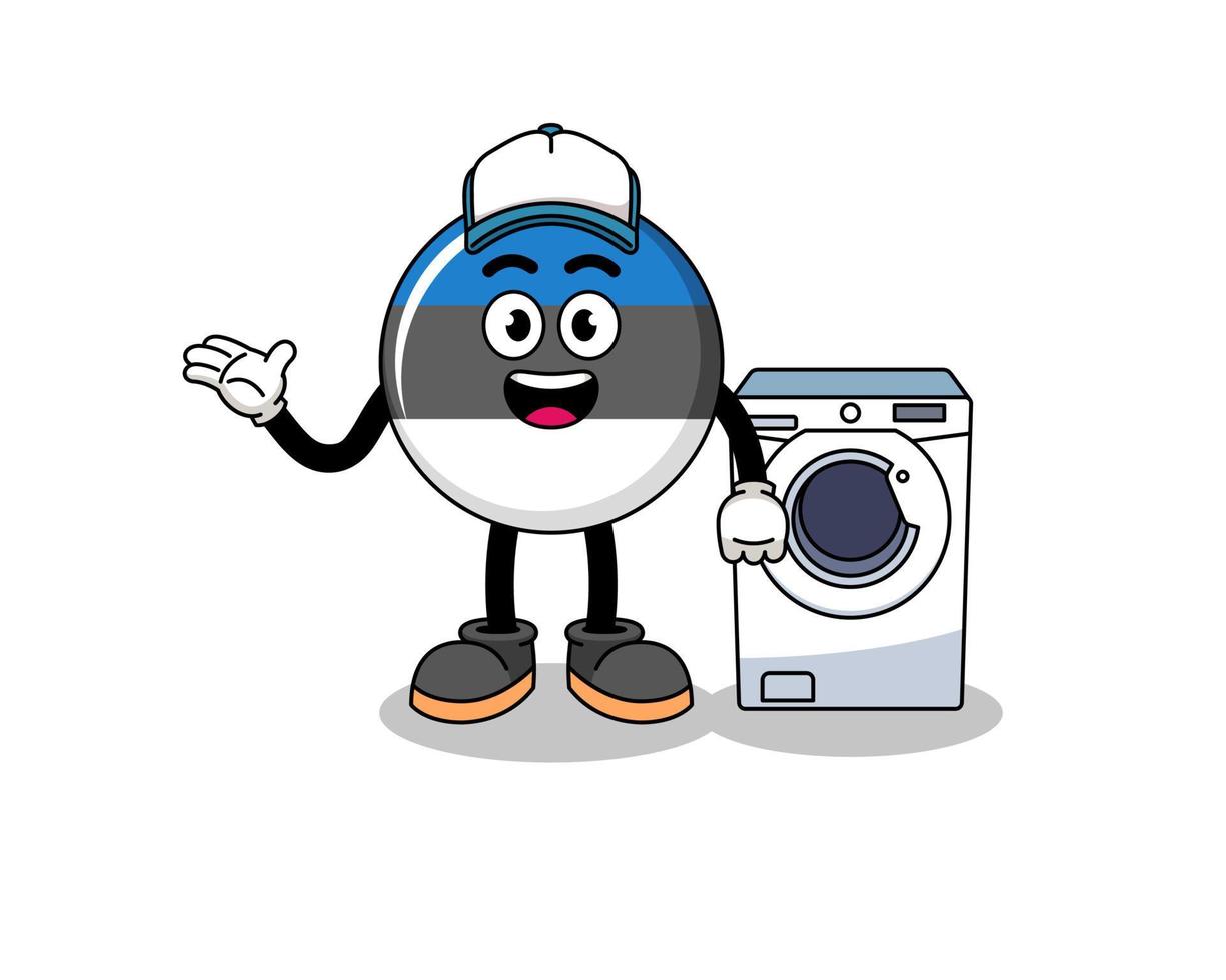 Estonia bandiera illustrazione come un' lavanderia uomo vettore