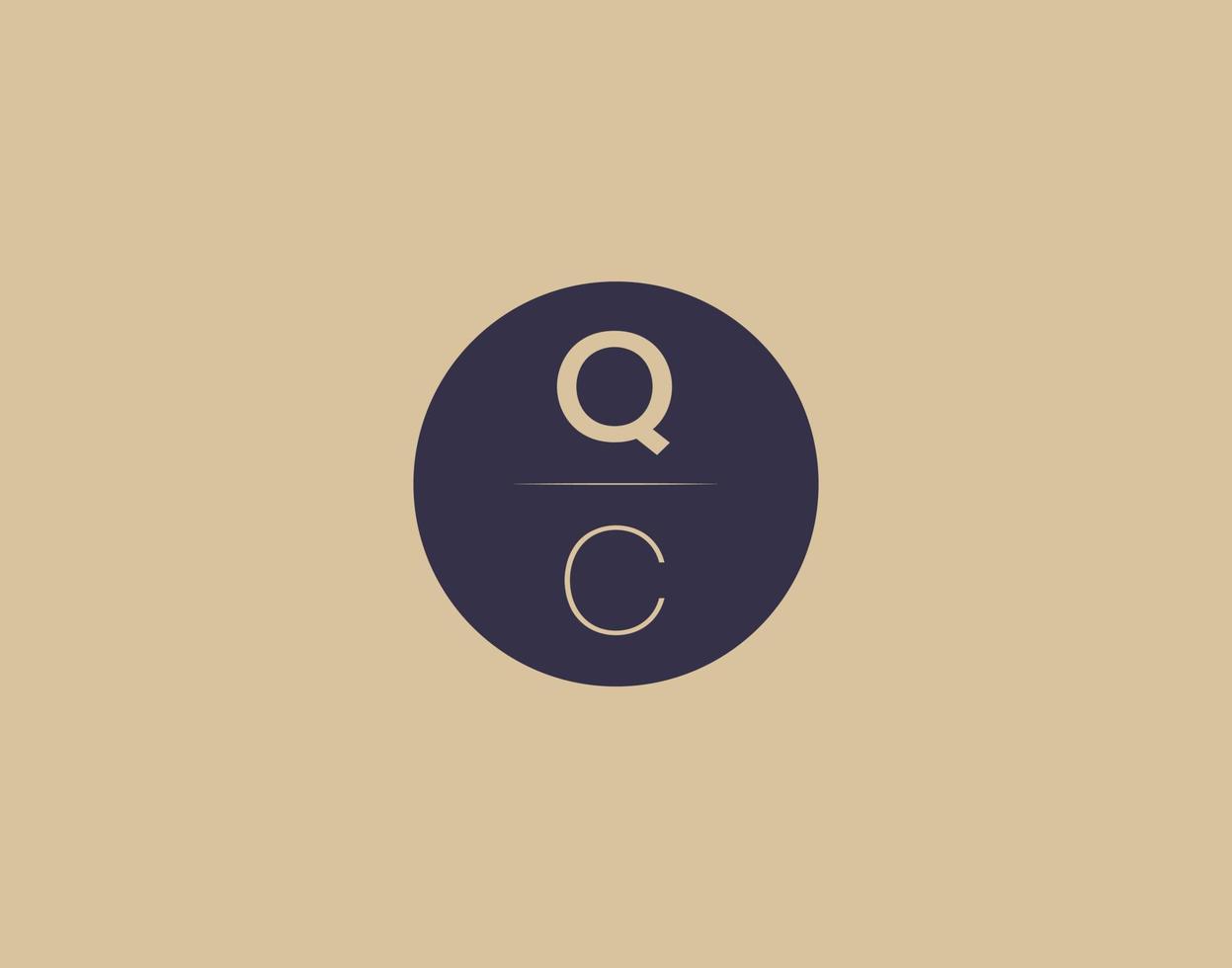 qc lettera moderno elegante logo design vettore immagini