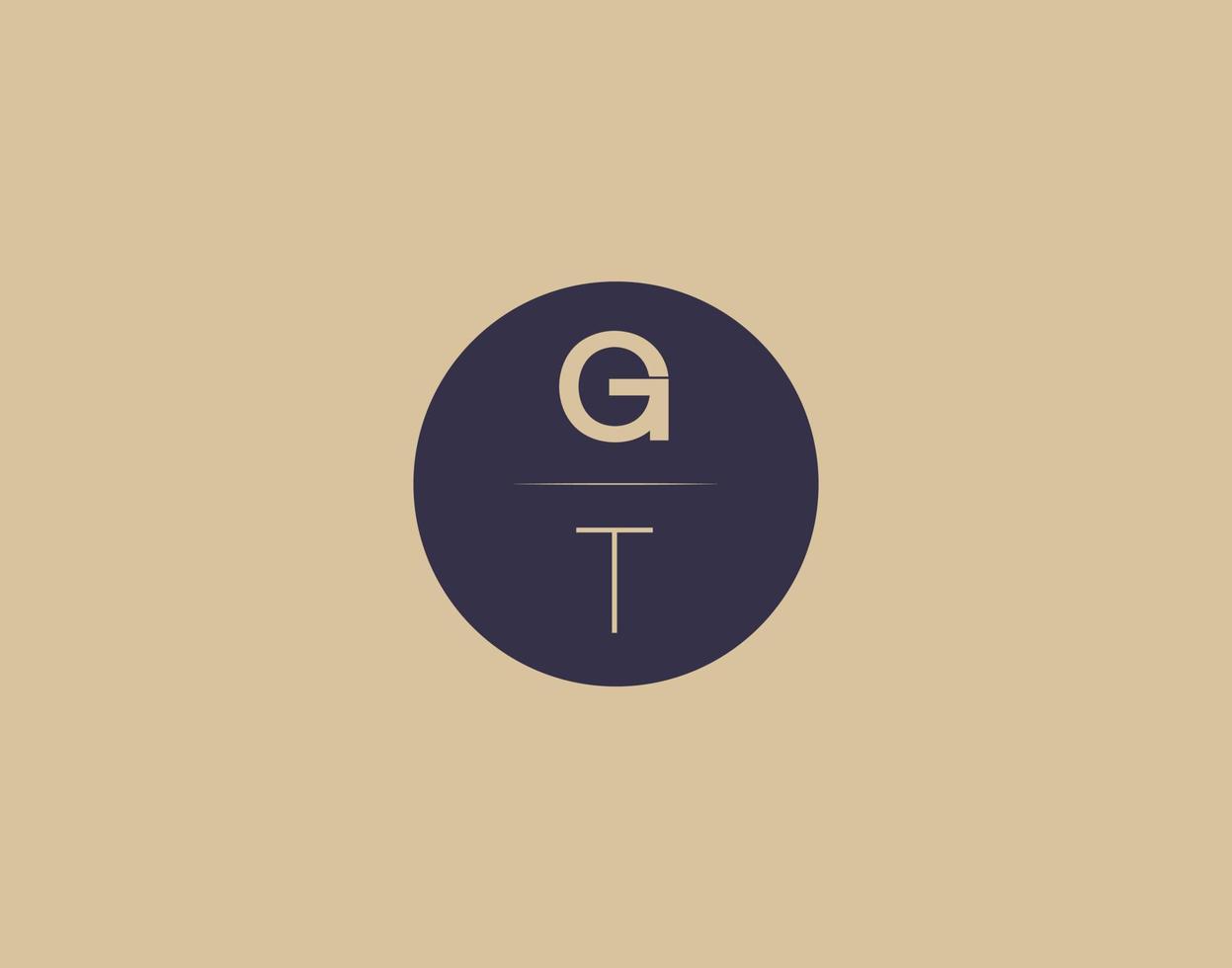 gt lettera moderno elegante logo design vettore immagini