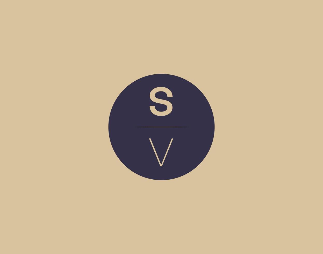 sv lettera moderno elegante logo design vettore immagini