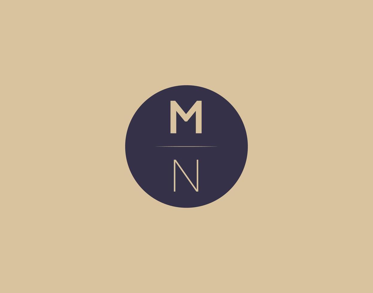 mn lettera moderno elegante logo design vettore immagini