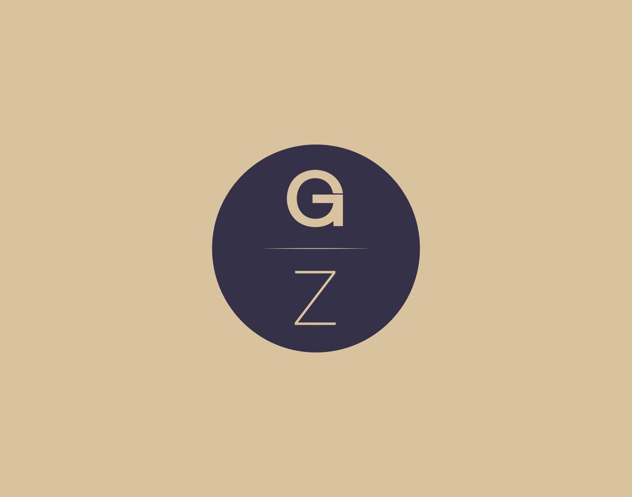 gz lettera moderno elegante logo design vettore immagini