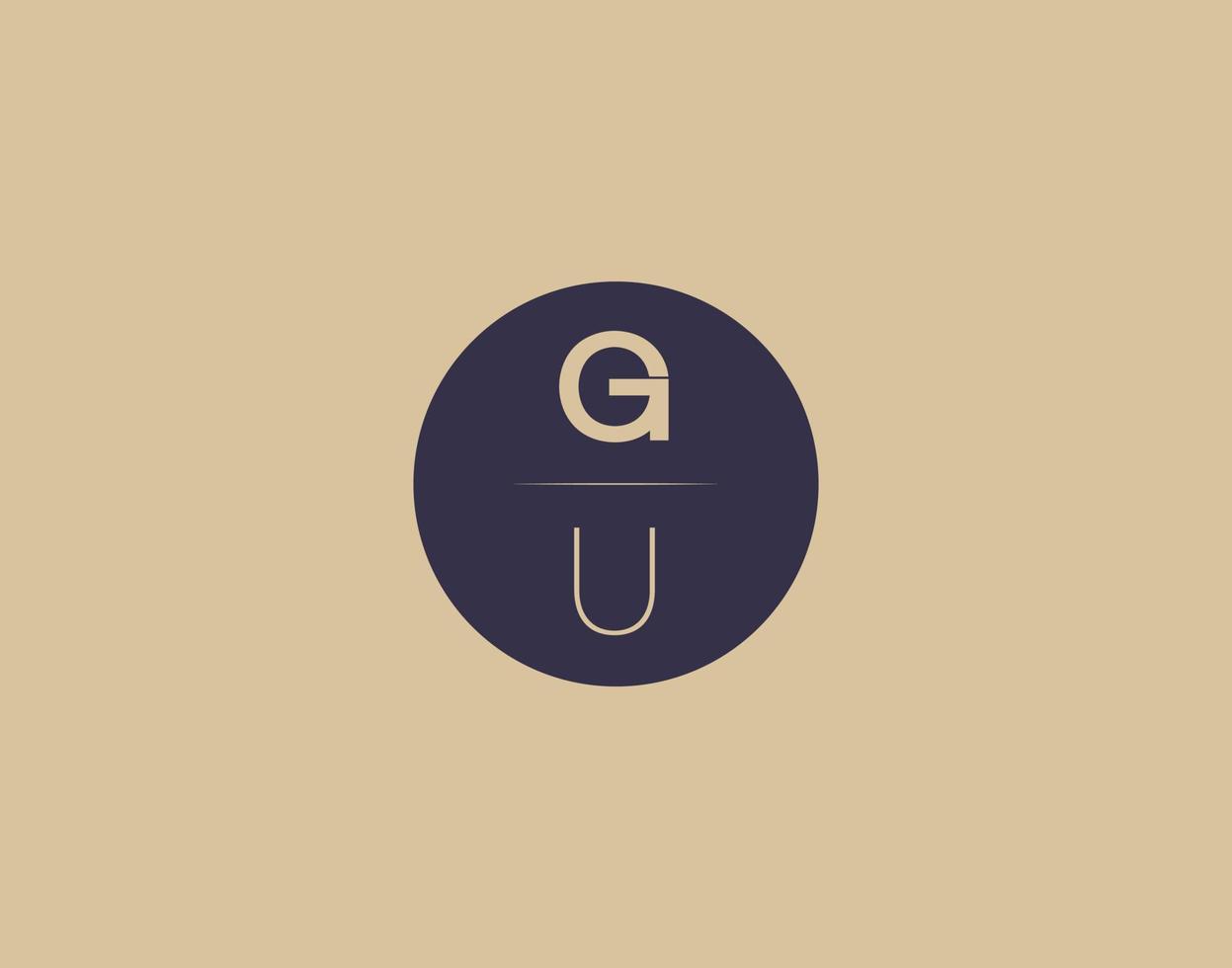 GU lettera moderno elegante logo design vettore immagini