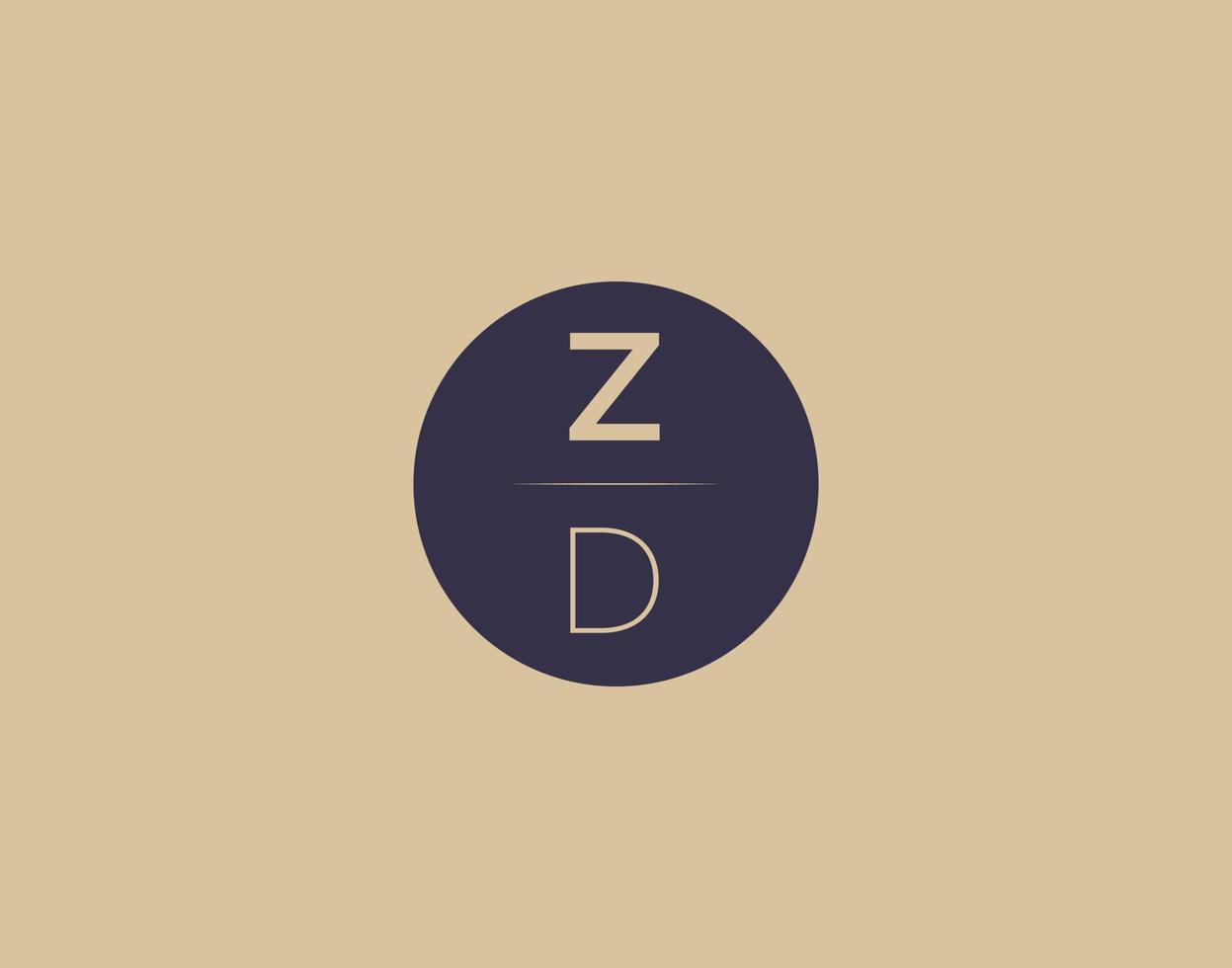 zd lettera moderno elegante logo design vettore immagini