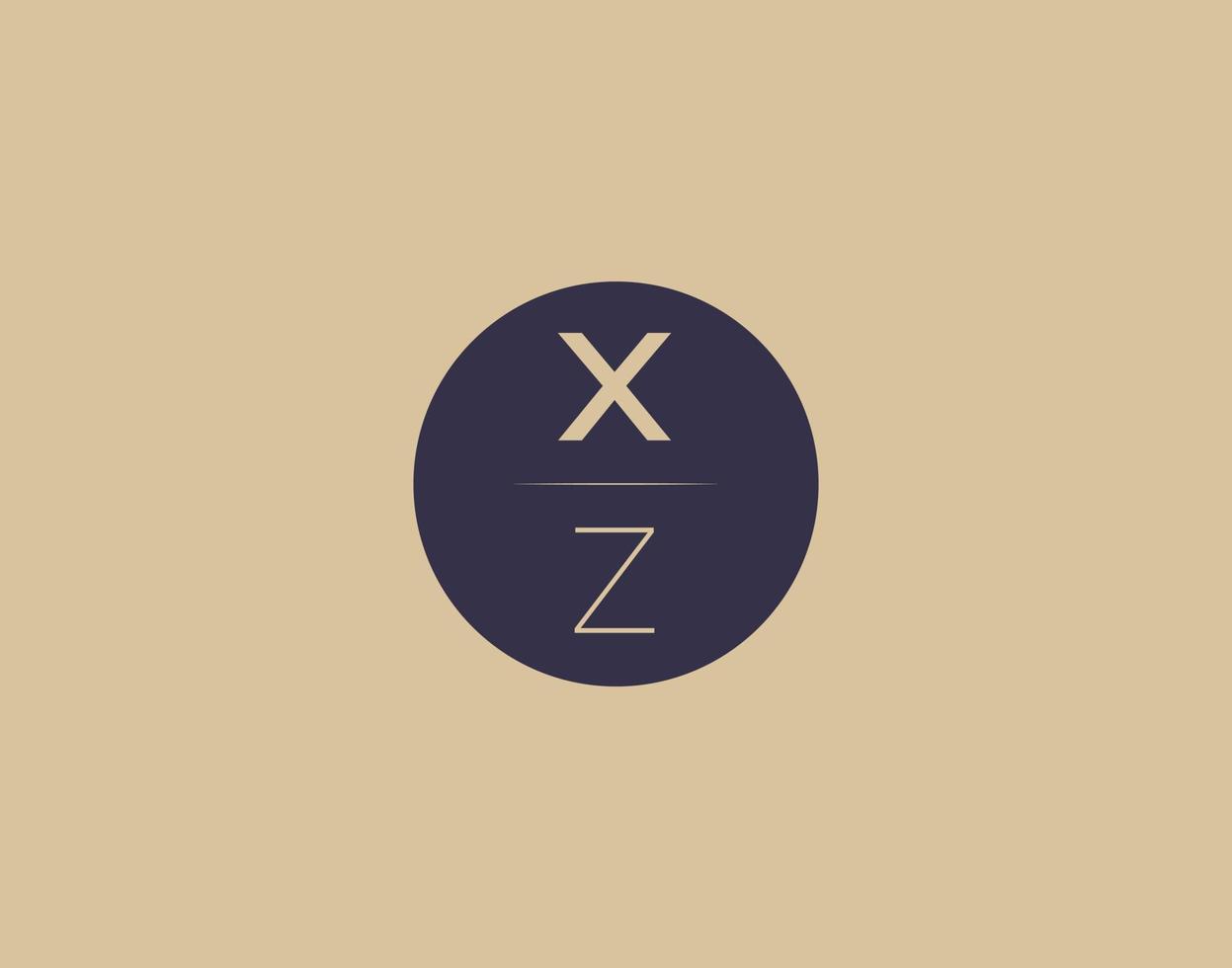 xz lettera moderno elegante logo design vettore immagini