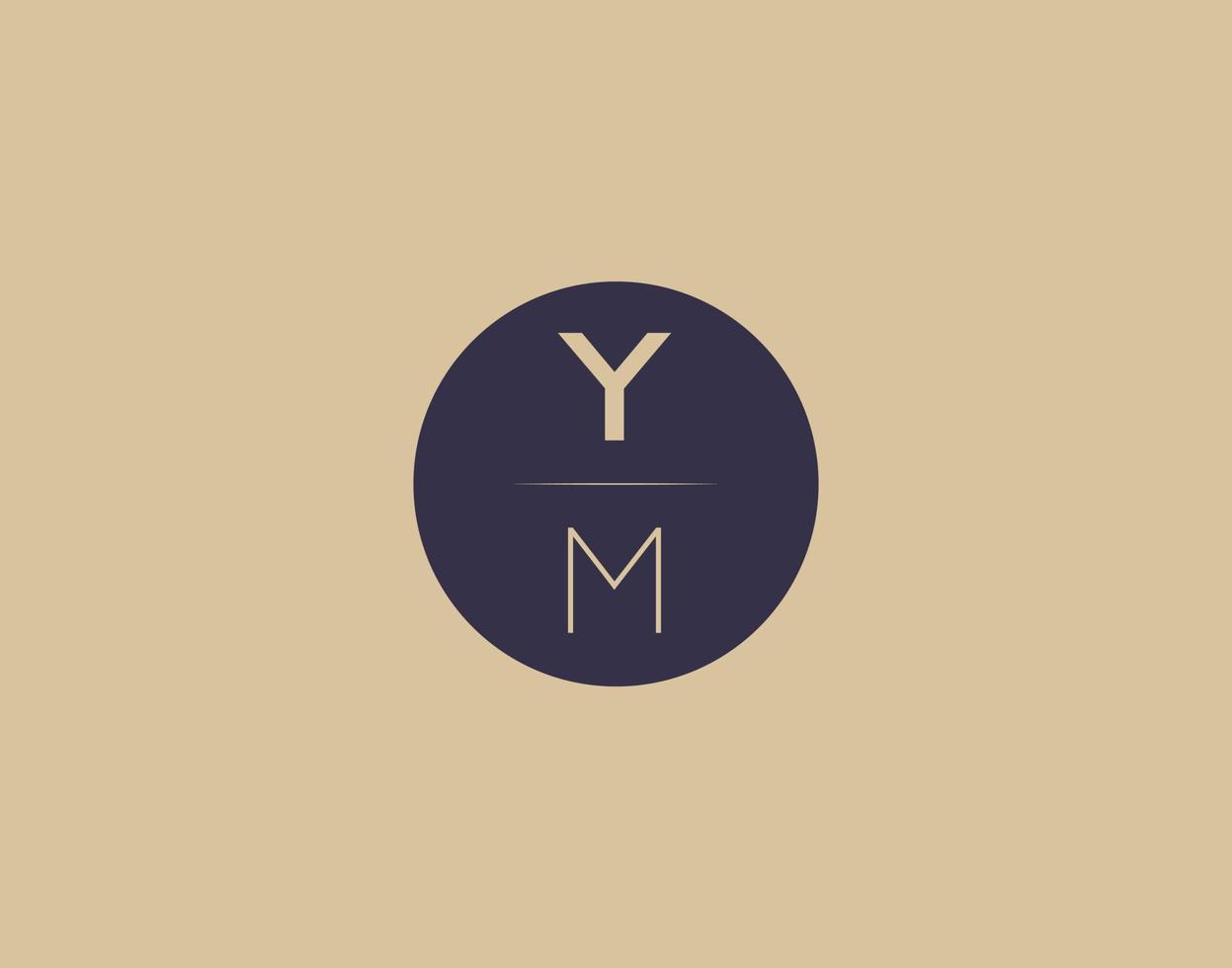 ym lettera moderno elegante logo design vettore immagini