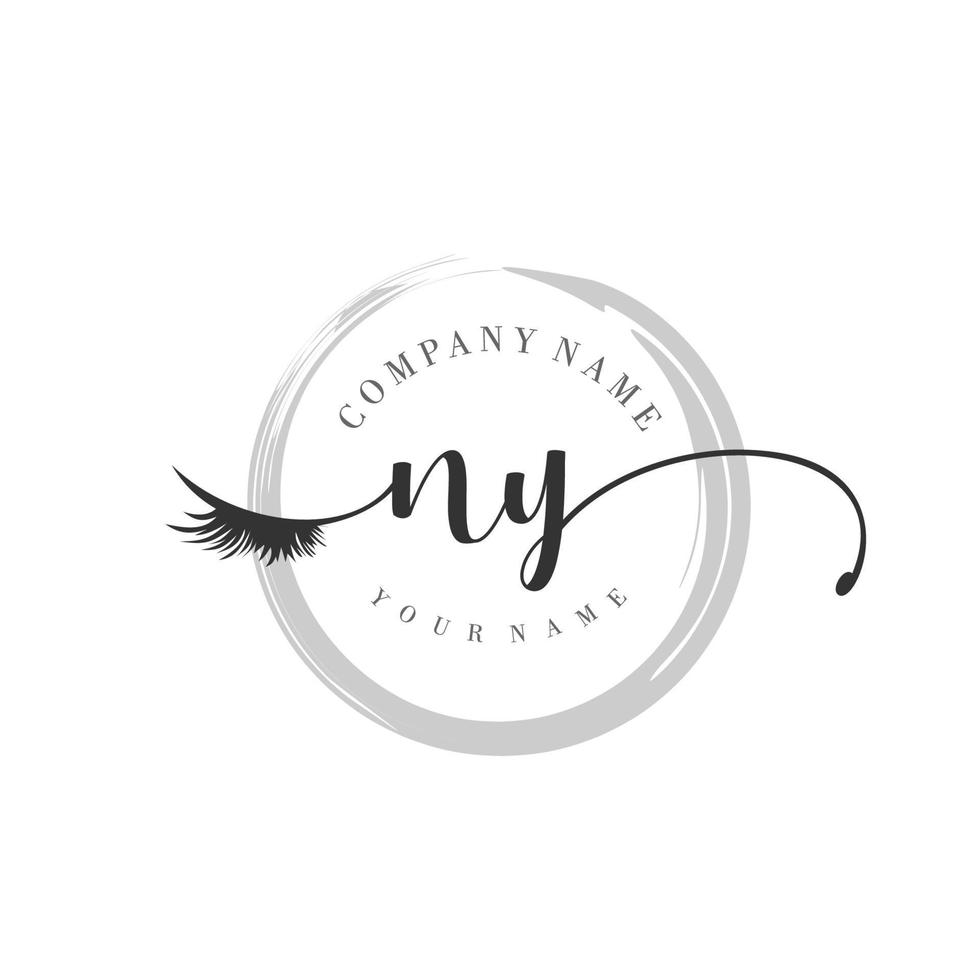 iniziale NY logo grafia bellezza salone moda moderno lusso monogramma vettore