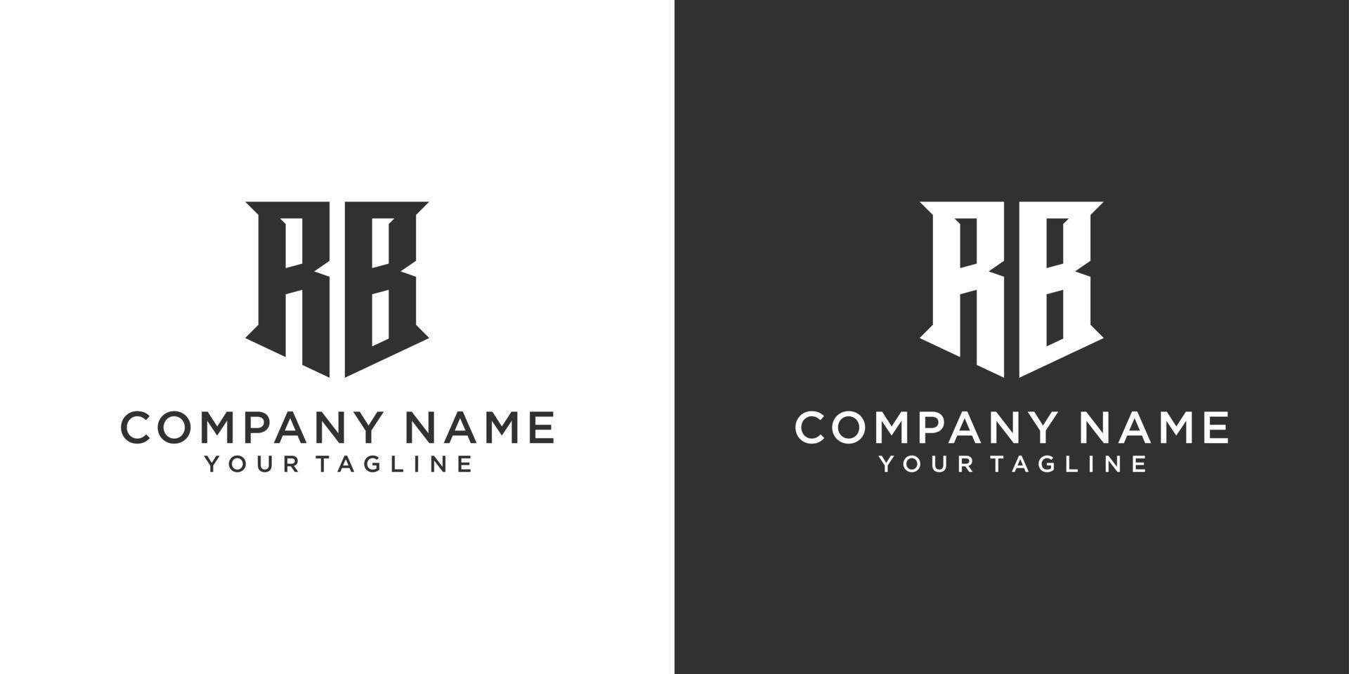 concetto di design del logo della lettera iniziale rb o br. vettore