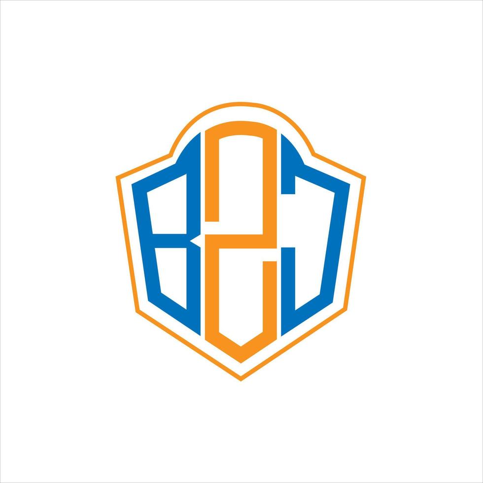 bzj astratto monogramma scudo logo design su bianca sfondo. bzj creativo iniziali lettera logo. vettore