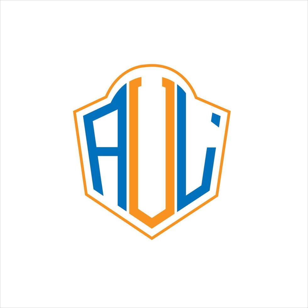 aul astratto monogramma scudo logo design su bianca sfondo. aul creativo iniziali lettera logo. vettore