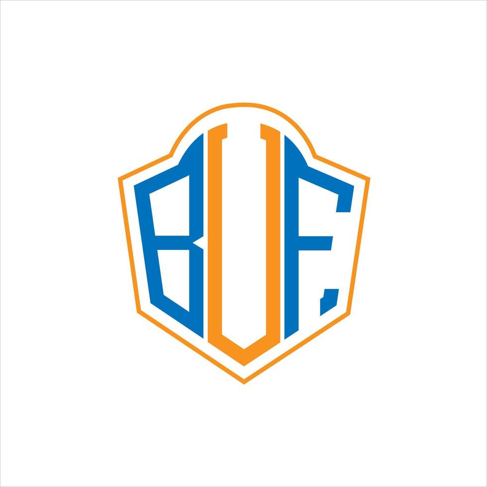 buffa astratto monogramma scudo logo design su bianca sfondo. buffa creativo iniziali lettera logo. vettore