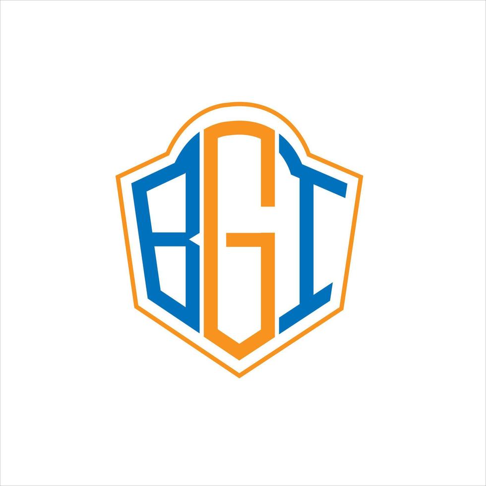 bgi astratto monogramma scudo logo design su bianca sfondo. bgi creativo iniziali lettera logo. vettore