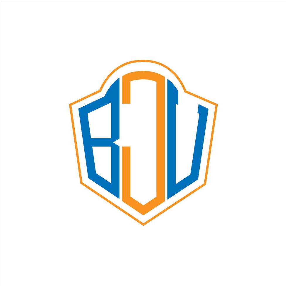 bju astratto monogramma scudo logo design su bianca sfondo. bju creativo iniziali lettera logo. vettore