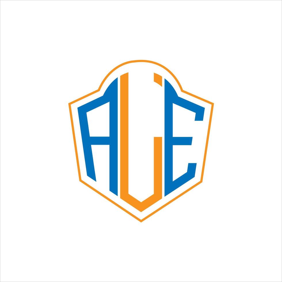 ale astratto monogramma scudo logo design su bianca sfondo. ale creativo iniziali lettera logo. vettore