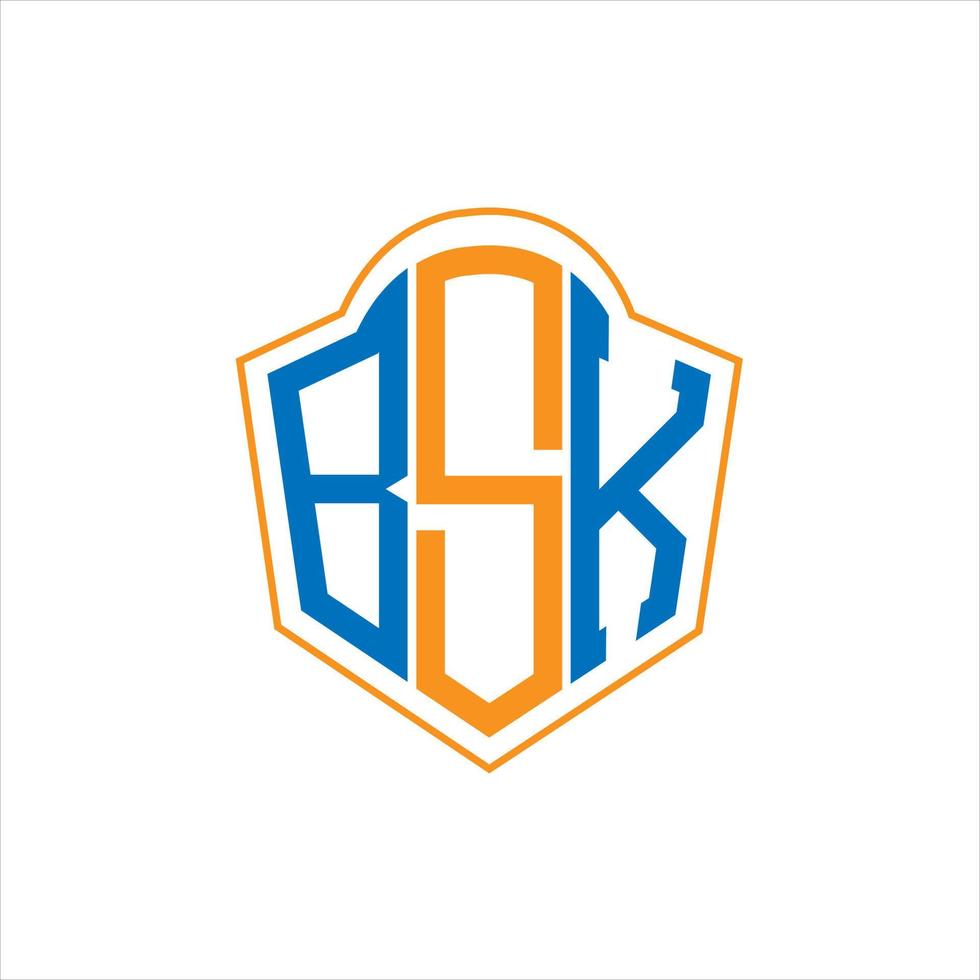 bsk astratto monogramma scudo logo design su bianca sfondo. bsk creativo iniziali lettera logo. vettore