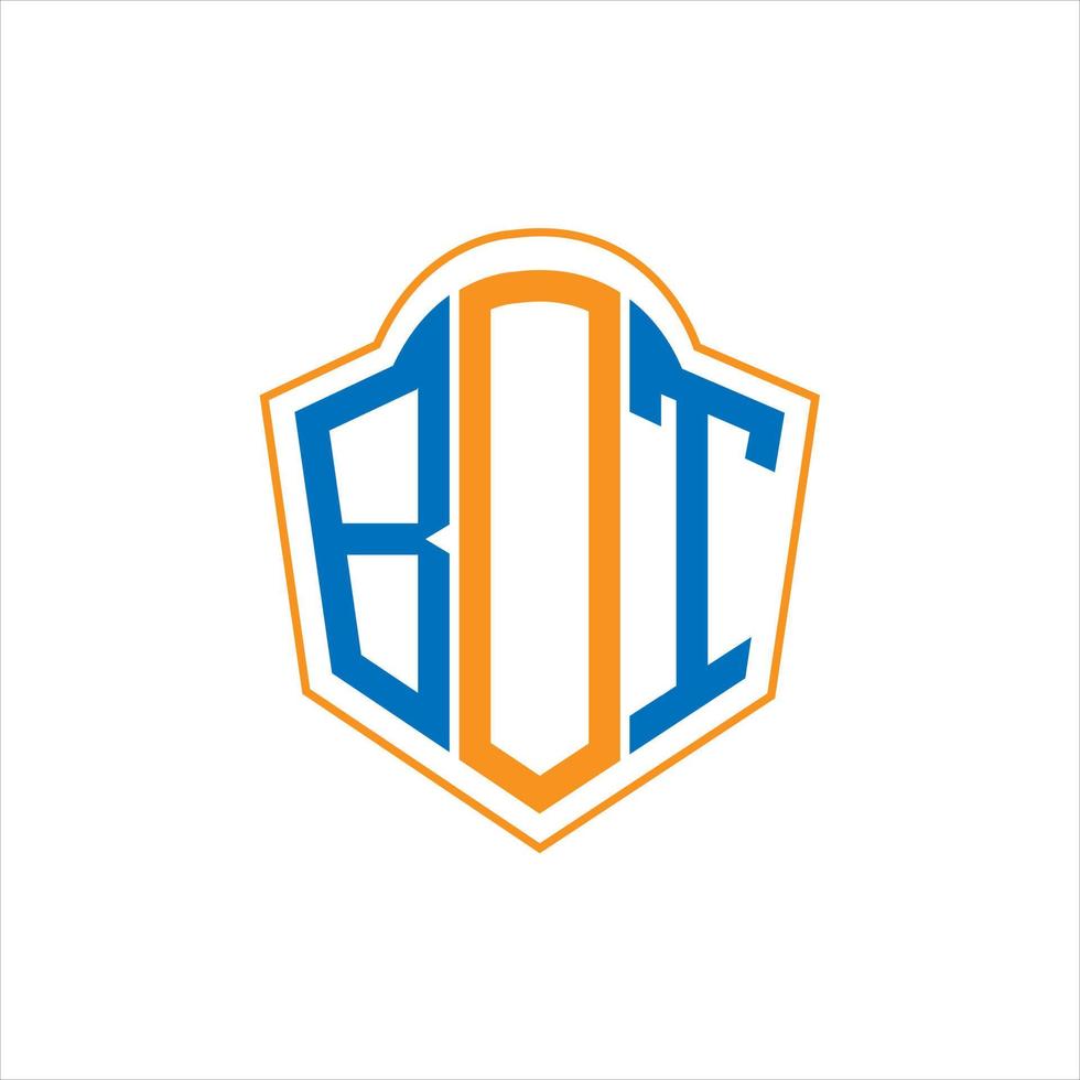 Bot astratto monogramma scudo logo design su bianca sfondo. Bot creativo iniziali lettera logo. vettore